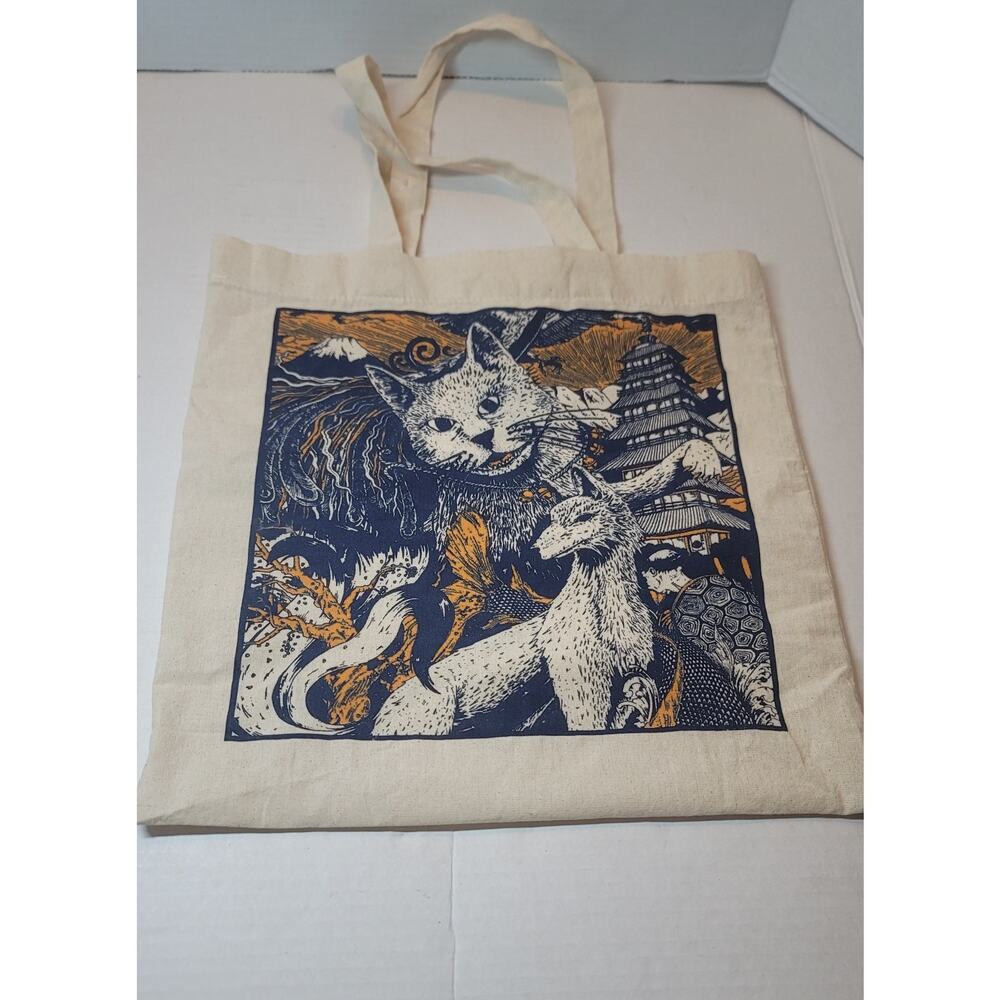 Floraiku Paris designer linen shopper fashion TOTE bag with print. New